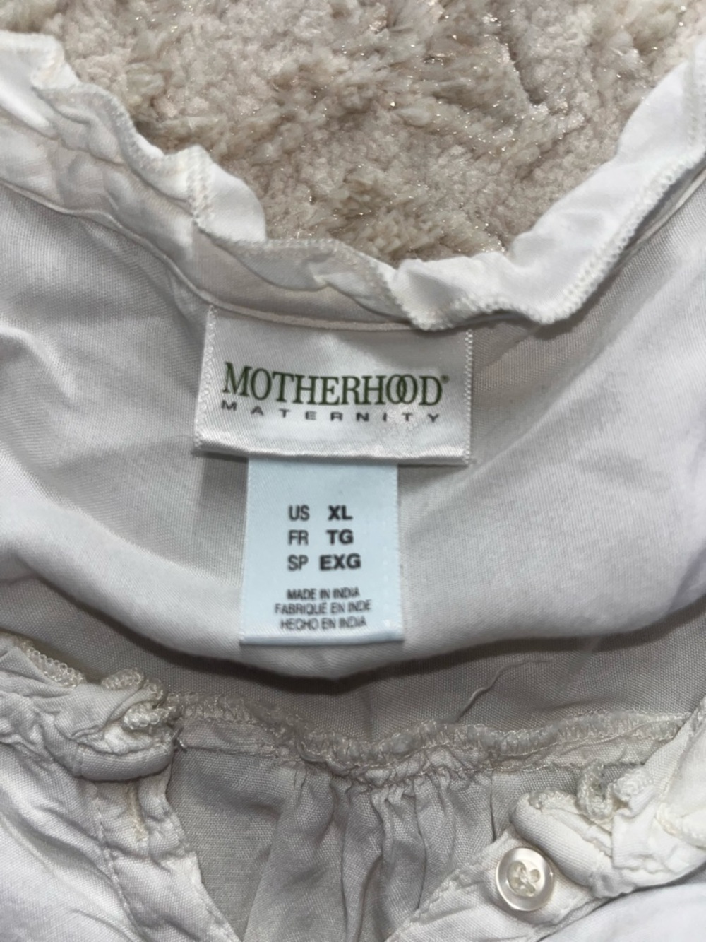 Motherhood Ivory Maternity Top with Ruffle Trim - Picture 2 of 3